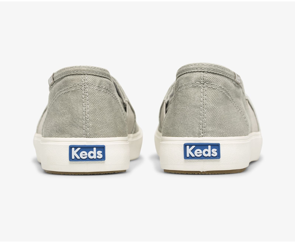 Keds Womens Slip Ons Grey - Clipper Washed Solids - 983GHBKWZ